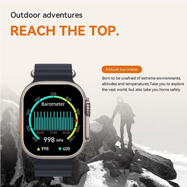 Relógio Smartwatch AMAX Ultra Watch 8 Ultra 49mm com 2 Pulseiras Relógio Feminino e Masculino + 3D