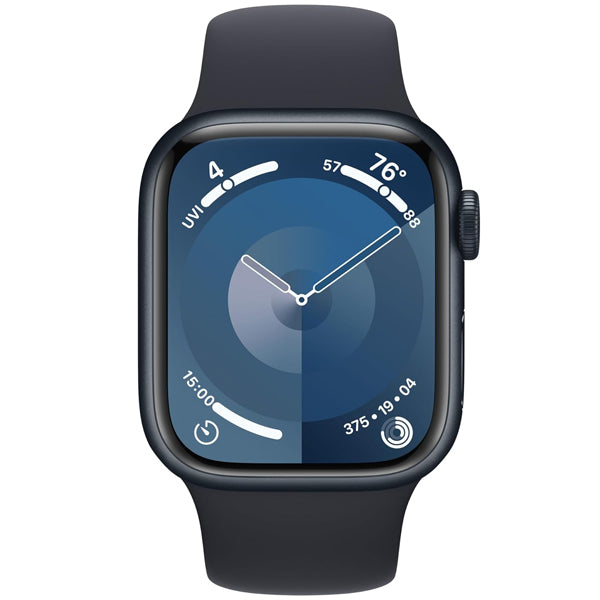 Apple Watch Series 9 GPS • Caixa meia-noite de alumínio – 41 mm • Pulseira esportiva meia-noite