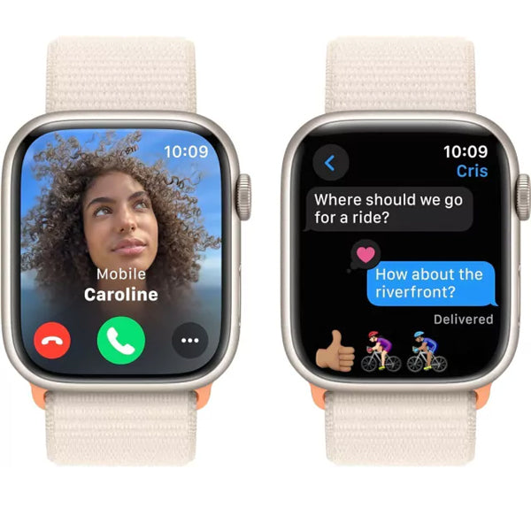 Apple Watch Series 9 GPS • Caixa estelar de alumínio – 45 mm • Pulseir