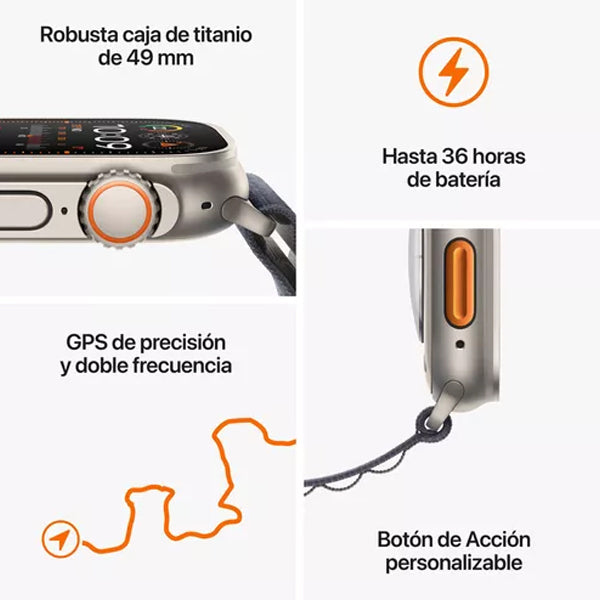 Apple Watch Ultra 2 Gps + Cellular Caixa De Titânio 49mm Pulseira Oceano Azul