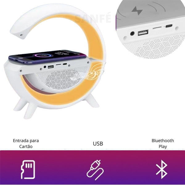 Luminária Smart Led Inteligente com carregamento por indução 6 em 1 HM -2307