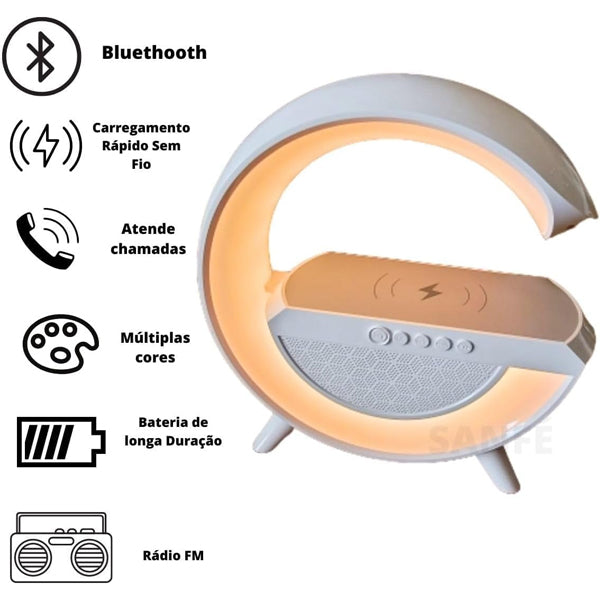 Luminária Smart Led Inteligente com carregamento por indução 6 em 1 HM -2307