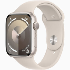 Apple Watch Series 9 GPS • Caixa estelar de alumínio – 45 mm • Pulseira loop esportiva estelar