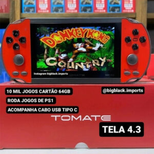Vídeo Game Portátil Tomate MAY-032 Tela HD 4.3 PS1 64GB EMUELEC 4.3